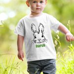Personalisiertes T-Shirt Baby Strampler Eltern-Kinder-Kleidung mit Niedlichen Kaninchen Muster und Namen Ostern Geschenk für Familie