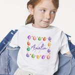 Camiseta personalizada Huevo de Pascua de colores con nombre Regalo de Pascua para niños