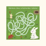 Personalized Rabbit Find Mom Matching Block Puzzles with Name Intellectual Development Game Birthday Children's Day Gift for Kids