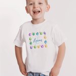 Camiseta personalizada Huevo de Pascua de colores con nombre Regalo de Pascua para niños