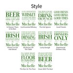 Personliga irländska citat Uppsättning av 2 fyrkantiga keramiska underlägg med namn St. Patrick's Day Housewarming-present för kelter irländsk familj