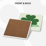Juego de 2 posavasos personalizados con nudo celta y nombre Trébol de cuatro hojas Regalo del Día de San Patricio para la familia