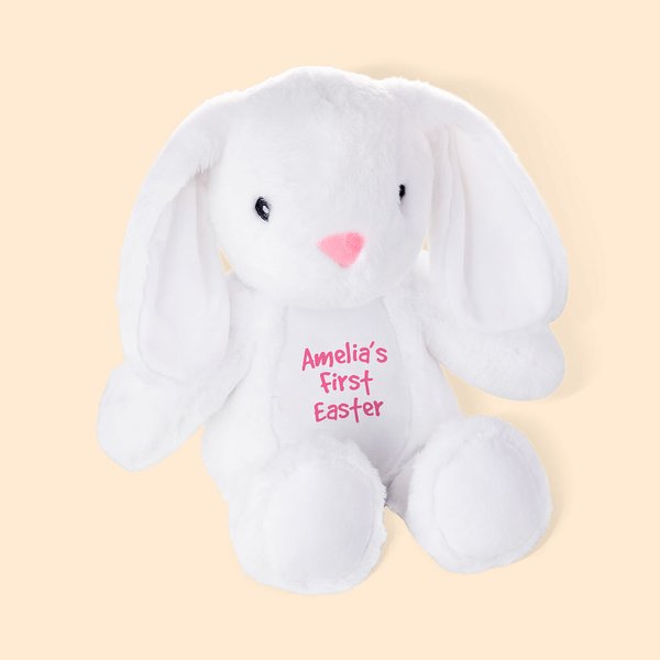 Personalisierte Erste Ostern Plüschhase Spielzeug mit Namen Neugeborene Baby Taufe Geschenk für Kinder