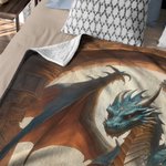 Couverture en Flanelle ou Sherpa Personnalisée avec Nom Motif Dragon de Lecture Cadeau d'Anniversaire pour Amateur de Lecture