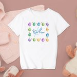 Camiseta personalizada Huevo de Pascua de colores con nombre Regalo de Pascua para niños
