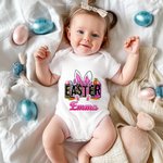 Henkilökohtainen Bunny pääsiäismunat porkkanat Baby Onesie T-paita Baby Shower pääsiäinen lahja perheelle Lapset uusi vanhempi