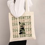 Sac en Toile Motif Lapin de Camouflage Sac Personnalisé avec Nom Thème Chasseur aux Œufs Cadeau de Pâques pour Famille Amis