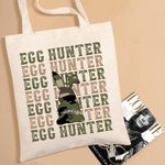 Sac en Toile Motif Lapin de Camouflage Sac Personnalisé avec Nom Thème Chasseur aux Œufs Cadeau de Pâques pour Famille Amis