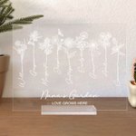 Personalisierte Liebe wächst hier Geburt Blume Acryl Plaque mit Namen Muttertag Geburtstag Geschenk für Mutter Oma