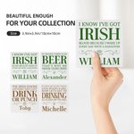 Personliga irländska citat Uppsättning av 2 fyrkantiga keramiska underlägg med namn St. Patrick's Day Housewarming-present för kelter irländsk familj