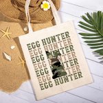 Sac en Toile Motif Lapin de Camouflage Sac Personnalisé avec Nom Thème Chasseur aux Œufs Cadeau de Pâques pour Famille Amis