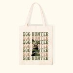 Sac en Toile Motif Lapin de Camouflage Sac Personnalisé avec Nom Thème Chasseur aux Œufs Cadeau de Pâques pour Famille Amis