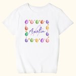 Camiseta personalizada Huevo de Pascua de colores con nombre Regalo de Pascua para niños