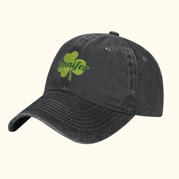 Cappello da baseball in cotone con nome personalizzato per il giorno di San Patrizio, quadrifoglio e trifoglio, regalo per un amico di famiglia