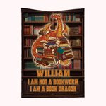Couverture de Dragon Thème de Lecture Décoration Rétro Personnalisée avec Nom Cadeau d'Anniversaire pour Amateur de Livres pour Maison