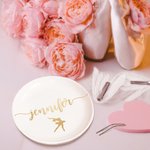 Porte-bijoux personnalisé en céramique avec nom pour la danse de la ballerine Cadeau d'anniversaire et de mariage pour elle