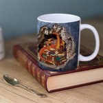 Gepersonaliseerde 3D boek draak keramische mok met naam 11oz/15oz koffiekop verjaardagscadeau voor lezers draak liefhebbers