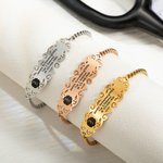 Personalisiertes Verstellbares Medizinisches „Star of Life“ ID-Notfallarmband mit Gravur Geburtstag Geschenk für Diabetes Allergie Epilepsie Damen