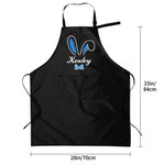 Delantal impermeable personalizado con orejas de conejo con bolsillo y nombre Regalo de Pascua para pareja Familia