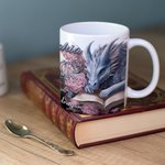 Gepersonaliseerde Bloem Boek Draak Keramische Mok met Naam 11oz/15oz Koffiekop Verjaardagscadeau voor Lezers Drakenliefhebbers