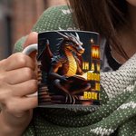Gepersonaliseerde boek draak keramische mok met naam 11oz/15oz koffiekop verjaardagscadeau voor lezers draak liefhebbers
