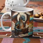 Gepersonaliseerde boek draak keramische mok met naam 11oz/15oz koffiekop verjaardagscadeau voor lezers draak liefhebbers