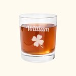 Personalisierte Lucky Four Leaf Clover 10oz Whiskey Gläser mit Namen S t. Patrick's Day Geburtstag Geschenk für Männer Liquor Lover
