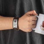 Bracelet d'Alerte Urgente Médicale Bracelet en Cuir Réglable Personnalisé avec Texte Gravé Cadeau pour Homme Femme