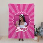 Manta de forro polar personalizada estilo retro Dolly con foto y nombre Regalo de cumpleaños para mujer Niños