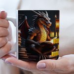 Gepersonaliseerde boek draak keramische mok met naam 11oz/15oz koffiekop verjaardagscadeau voor lezers draak liefhebbers