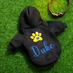Personalizzato Glitter Paw Print morbido caldo cane gatto vestiti con cappuccio con nome regalo di compleanno per l'amante dell'animale domestico proprietario