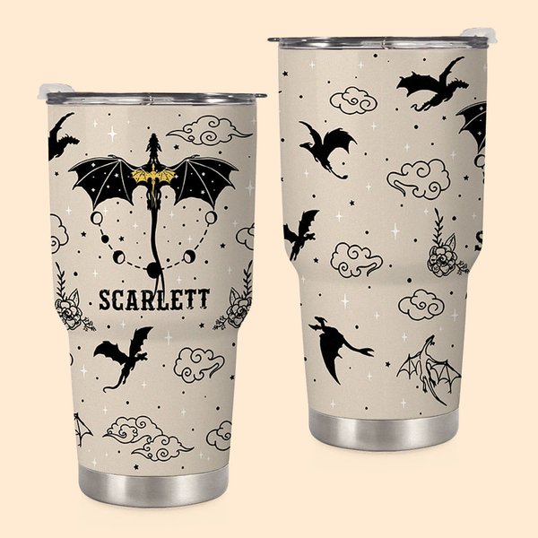Personalizzato Dragon Starry Sky 30 oz nome Tumbler con coperchio e spazzola per la pulizia della cannuccia Regalo di compleanno per l'amante del drag
