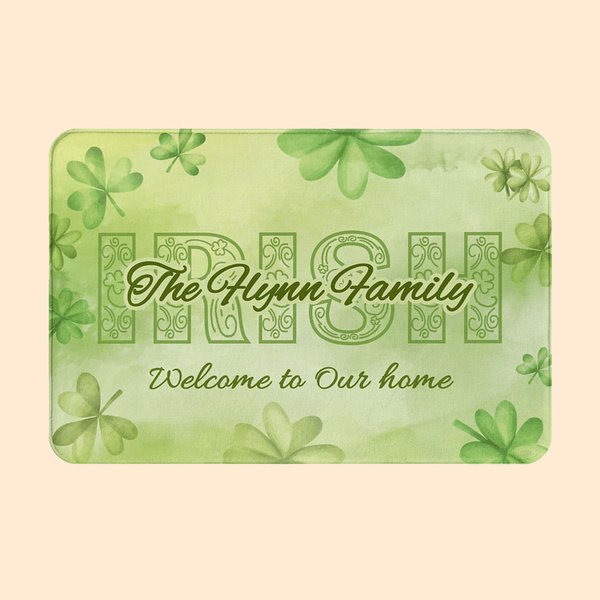 Paillasson personnalisé Lucky Shamrock Irish Anti-Slip Welcome Doormat Home Decoration st Patrick's Day Gift for Family