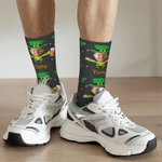 Calcetines de trébol de cuatro hojas personalizados con nombre e imagen Regalo del Día de San Patricio para un amigo irlandés de la familia