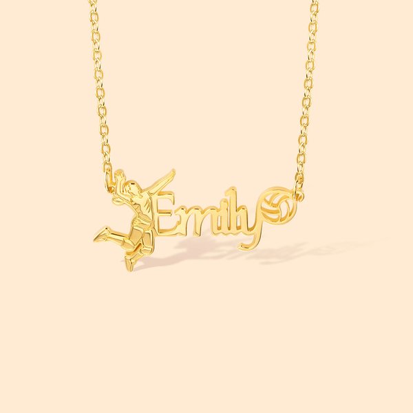 Personalisierte Frauen Volleyball Sport Halskette mit Namen Geburtstag Schmuck Geschenk für Volleyball-Liebhaber