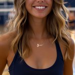 Personalisierte Frauen Volleyball Sport Halskette mit Namen Geburtstag Schmuck Geschenk für Volleyball-Liebhaber
