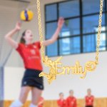 Personalisierte Frauen Volleyball Sport Halskette mit Namen Geburtstag Schmuck Geschenk für Volleyball-Liebhaber