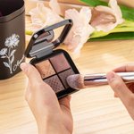 Boîte de Pinceaux de Maquillage 18 Pièces Ensemble de Voyage Personnalisé avec Fleur de Naissance Cadeau d'Anniversaire et Fête des Mères pour Femme