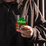 Personalized Lucky Shamrocks 10oz Whisky Glass with Name Birthday St. Patrick’s Day Gift for Men Women