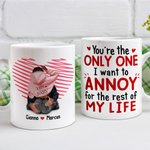 Spersonalizowany kubek ceramiczny You're the Only One 11oz 15oz z imionami Rocznicowy prezent walentynkowy dla pary