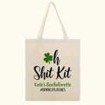 Oh Shit Kit Shamrock Bolsa de lona personalizada con nombre Día de San Patricio Regalo de despedida de soltera para mujer