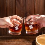 Personalisierte Lucky Four Leaf Clover 10oz Whiskey Gläser mit Namen S t. Patrick's Day Geburtstag Geschenk für Männer Liquor Lover
