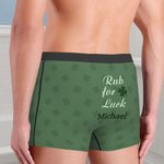 Caleçon Motif Trèfle à Quatre Feuilles Sous-vêtements Personnalisés avec Nom Cadeau d'Anniversaire pour Homme