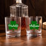 Personalized Lucky Shamrocks 10oz Whisky Glass with Name Birthday St. Patrick’s Day Gift for Men Women