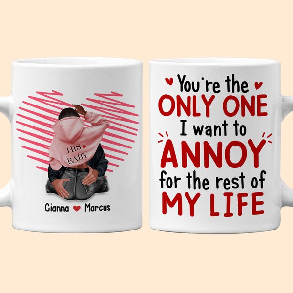 Spersonalizowany kubek ceramiczny You're the Only One 11oz 15oz z imionami Rocznicowy prezent walentynkowy dla pary
