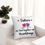 Gepersonaliseerde Zussen en Vrienden Heartstrings Kussenhoes Kerstmis Home Decor Vriendschap Gift voor Vrienden Besties