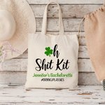 Oh Shit Kit Shamrock Bolsa de lona personalizada con nombre Día de San Patricio Regalo de despedida de soltera para mujer