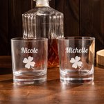 Personalisierte Lucky Four Leaf Clover 10oz Whiskey Gläser mit Namen S t. Patrick's Day Geburtstag Geschenk für Männer Liquor Lover