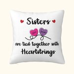 Gepersonaliseerde Zussen en Vrienden Heartstrings Kussenhoes Kerstmis Home Decor Vriendschap Gift voor Vrienden Besties