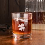 Personalisierte Lucky Four Leaf Clover 10oz Whiskey Gläser mit Namen S t. Patrick's Day Geburtstag Geschenk für Männer Liquor Lover